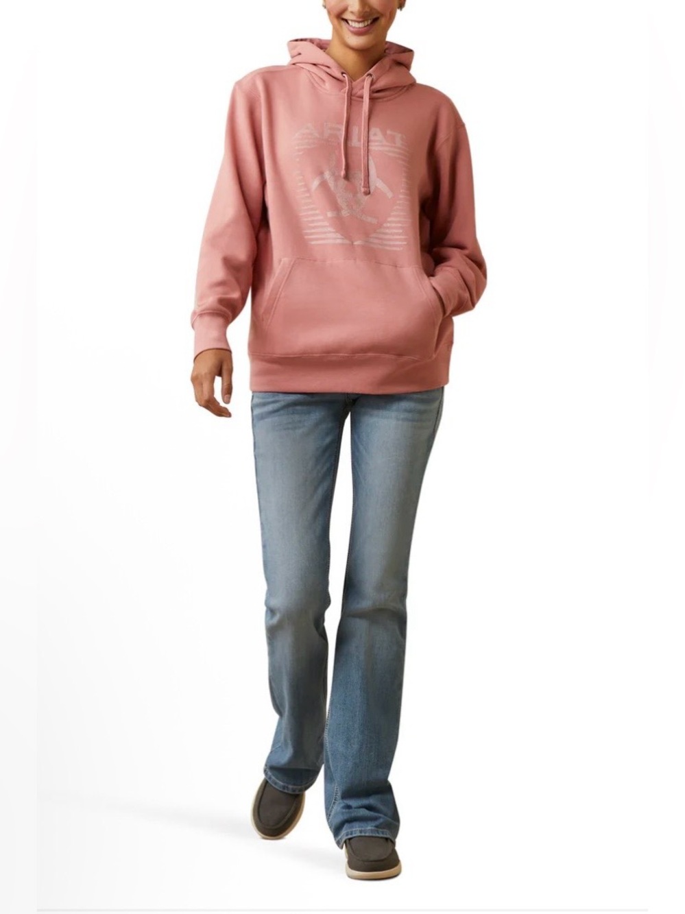 ARIAT REAL Fading Lines Rose Hoodie Sz L - Picture 13 of 16